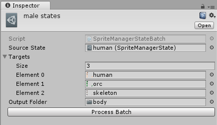 Sprite Manager State Batch Inspector